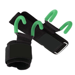 Ganchos y Agarres Portátiles de Goma y Hierro Fundido para Levantamiento de Pesas con Muñequeras y Correas Antideslizantes - Soporte Duradero para Muñecas de Powerlifting - Product Image 1