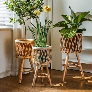¡CALIENTE! Soporte para plantas de bambú de ratán Natural de nueva moda, soportes para flores, macetas para el hogar, oficina, jardín, OEM ODM - Product Image 4