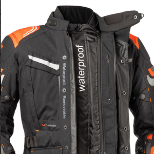 Veste de moto pour homme, veste de moto 100% imperméable, textile Cordura, manteau et veste noirs - Product Image 2