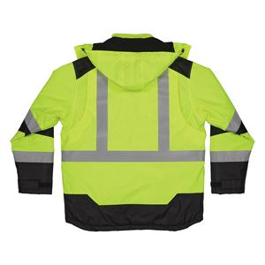 Vente chaude 100% Polyester ANSI classe 3 gilet de sécurité réfléchissant étanche vêtements de travail d'hiver LED Flash Logo personnalisable haute visibilité - Product Image 4