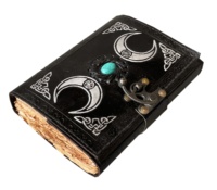 Fournitures de sorcellerie Grimoire Triple lune Journal de sorcière décor trucs de sort livre d'ombres sorcellerie cadeaux Journal Wiccan en cuir