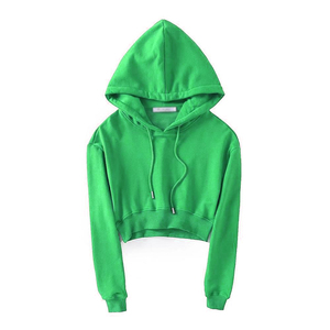 Hot Sale Fleece Custom Blank Womens Drop Shoulder Cropped Sweatshirt <b>Jumper</b> Hoodie Crop Top Hoodie For Girls - Product Image 5