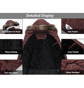Chaqueta Acolchada Holgada de Invierno para Mujer, Cuello Alto, con Capucha, Secado Rápido, Transpirable, Tejido Liso Teñido - Product Image 4