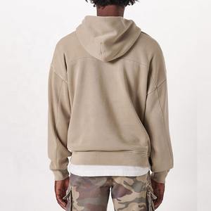 Haute qualité 100% coton Baggy unisexe à capuche lavage à l'acide poids lourd sweats éponge français sans ficelle pour l'hiver - Product Image 2