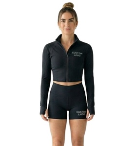 Conjunto Deportivo de Yoga para Mujer, Chaqueta y Pantalones Cortos, Ropa Deportiva con Logotipo Personalizado, Corte Ajustado, Cierre Completo, Colección 2026 - Product Image 1