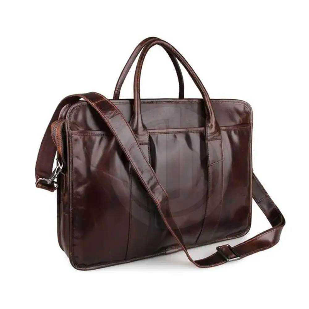 2023 Brown Color Genuine Leather Handbags Laptop Business Men's Travel Bags Whole Sale Price