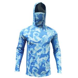 Camisas de pesca de manga larga para hombre rendimiento UPF 50 + al por mayor con capucha y cuello Gaitor poliéster Spandex nuevo diseño OEM personalizado - Product Image 4