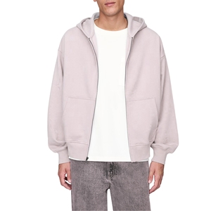 Sweat à capuche unisexe personnalisé avec logo, fermeture éclair, polaire, écologique, coton mélangé, basiques streetwear pour hommes et femmes - Product Image 4