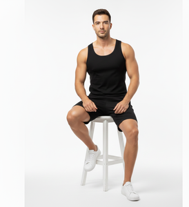 Chaleco de Algodón Negro Shadow Linewear para Hombre, Sin Mangas, Tejido Elástico con Circulación de Aire Suave, Desarrollado para la Comodidad en el Movimiento Diario - Product Image 5