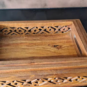 Plateau de service en mosaïque en marbre avec incrustation de nacre Décoration de table à manger Boho moderne Cadeau de maison rustique - Product Image 1