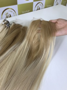 Haute qualité Double dessiné cuticule alignée trame russe HD fermeture à lacet Machine à coudre vague extensions de cheveux humains bruts Vietnam - Product Image 4