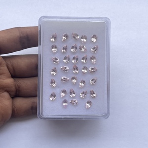 4mm 6mm 8mm Morganite de pêche naturelle à facettes coupe poire pierre précieuse en vrac vente en gros de pierres semi-précieuses fabrication de bijoux certifiée AAA - Product Image 1