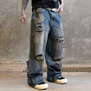 Pantalones Vaqueros de Mezclilla con Diseño de Jeans Desgastados de Estilo Americano de Alta Calidad - Product Image 2