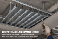 Profilé principal en acier galvanisé sur mesure 60 mm carré anti-corrosion pour plafond suspendu, ossature métallique pour cloisons sèches de bâtiment de bureaux