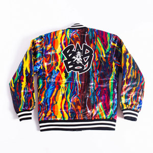 Unisex Men's Satin Printed Letterman College <b>Baseball</b> <b>Bomber</b> <b>Jacket</b> Stand Collar Casual High Street Windproof Breathable - Product Image 2