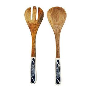 Mirha International Handicraft Mango Wood Salad Server <b>Set</b> of 2 Natural Wooden Sustainable Handmade <b>Utensils</b> 2 Turners Size S - Product Image 3