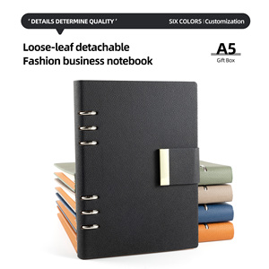 パーソナリティラグジュアリーギフトセットA5バインダーレザーメモ帳カスタムコーポレートロゴビジネスギフトボックスUSBドライブとペン付きノート - Product Image 3