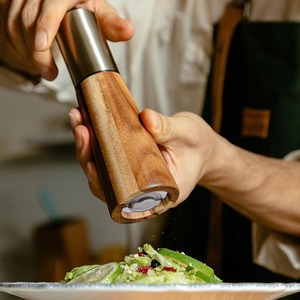 <strong>Christmas</strong> Gift Adjustable Acacia Wood Seasoning Bottle Spice <strong>Shaker</strong> <strong>and</strong> Golden Stainless Steel <strong>Salt</strong> <strong>and</strong> <strong>Pepper</strong> Grinder Mill - Product Image 3