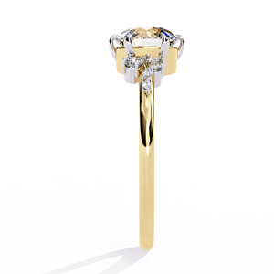 Anillo de diamante de corte redondo cultivado en laboratorio de 1,15 quilates tendencia clásica 14K oro amarillo compromiso y joyería de boda eternidad vermeil - Product Image 4