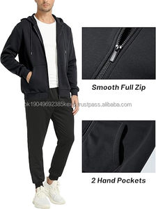 Sweat à capuche zippé chaud d'hiver en molleton de coton épais coupe oversize pour hommes et femmes - Product Image 3