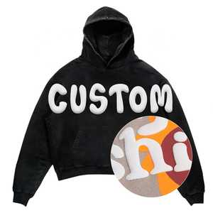 Sudaderas con Capucha Extra Grandes de Felpa Gruesa con Estampado Puff, Ropa Urbana de Invierno, Logotipo Personalizado, 100% Algodón, para Hombre, Venta al Por Mayor - Product Image 4