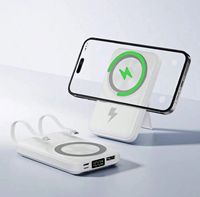 Station d'alimentation portable 10000mAh 2-en-1 avec câbles intégrés, écran LCD numérique, sortie 12W, pour téléphones, à prix de gros