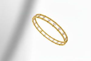 Brazalete Moderno de Oro de 14K con 80 Diamantes Naturales y Baño de Rodio |   Pulsera Elegante y Moderna para Mujer - Product Image 3