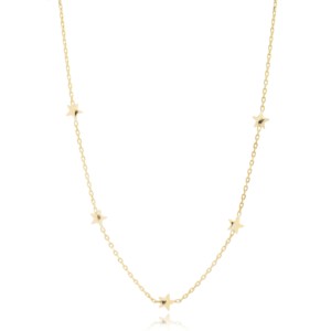 สร้อยคอรูปดาวแบบเรียบง่าย ดีไซน์ดาว สร้อยคอแบบเขย่าได้สำหรับผู้หญิง จี้ห้อยทำมือสไตล์ตุรกี ขายส่ง เครื่องประดับเงินแท้ 925 - Product Image 1