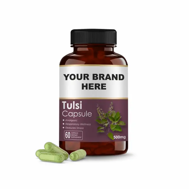 Leading Exporter of Good Quality Natural Herbal Supplement Tulsi Powder Capsules Boosts Energy And Metabolism Buy from India