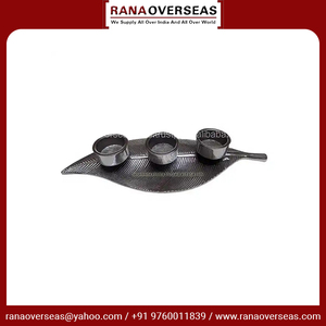 Bougeoir de 3 tasses en forme de feuille de décoration d'événement en aluminium de la meilleure qualité pour la décoration d'événement Décoration de mariage au prix du marché - Product Image 2