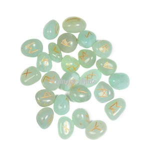 ชุดอักษรรูนหินอะเวนจูรีนสีเขียวแกะสลักแบบกำหนดเองทางออนไลน์สำหรับการรักษาด้วยคริสตัล - Product Image 6