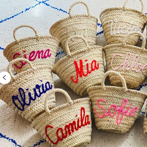 PERSONALIZED BASKET,bridal <b>Shower</b> <b>Bags</b>,customized Straw <b>Bags</b>,custom Beach <b>Bag</b> - Product Image 1