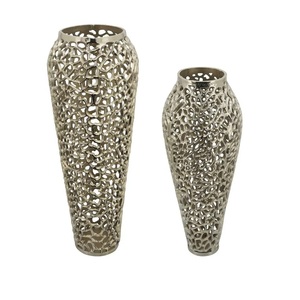 New Arrival Designer Aluminum Flower <b>Vases</b> Antique Finishing Flower <b>Vases</b> With Handmade Decoration At Affordable Price IQBAL COL - Product Image 1