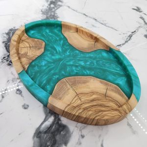 BANDEJA DE RESINA EPOXI DE MADERA CUADRADA Fabuloso diseño decorativo para servir comida en restaurantes de cocina Uso doméstico - Product Image 6