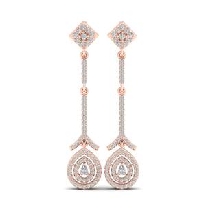 REYES 925 Sterling Silver Moissanite Dangle Drop Earrings Unique New Design High Quality Bridal Wedding Jewelry for Women - Product Image 2