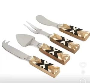 Ensemble à fromage en acier inoxydable de qualité supérieure avec revêtement PVD noir pour ustensiles de cuisine, vaisselle, décoration intérieure, outils à découper le beurre - Product Image 2