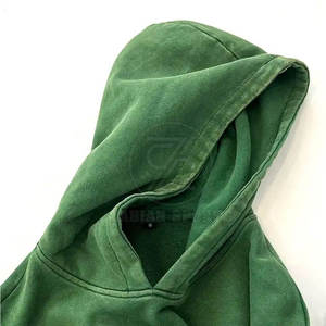 Sudadera con capucha lavada con ácido de gran tamaño para hombre con sudadera básica de bolsillo con acabado personalizado y ajuste informal - Product Image 4