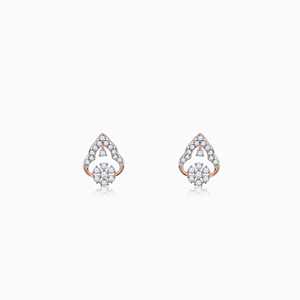 Pendientes de gota de diamantes de oro rosa - Product Image 1