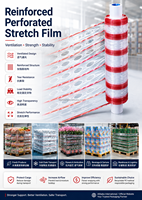 Film étirable perforé renforcé ZT Vento ----- Film d'emballage respirant pour palettes, idéal pour les fleurs, les produits frais et la logistique de la chaîne du froid