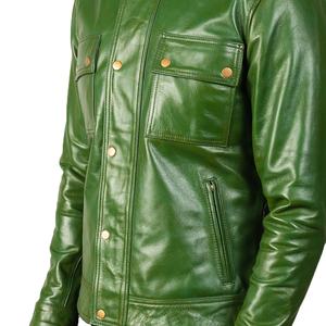 แจ็คเก็ตบอมเบอร์หนังแกะแท้คุณภาพสูงสำหรับผู้ชาย สีสันตามสั่ง ทรงยาวบาง กันน้ำ ระบายอากาศได้ดี ดีไซน์คลาสสิกแบบไบค์เกอร์ - Product Image 5