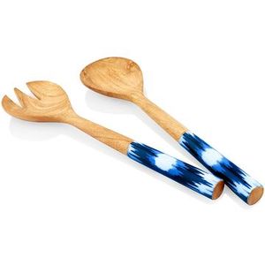 Ustensiles de table en bois d'acacia et poignée en résine serveur à salade pour servir la salade nouveau serveur à salade en solde - Product Image 6