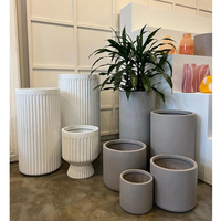 Pots de plantes en céramique vierges de sublimation directe d'usine de 11oz avec plateau en bambou jardinières cylindriques avec logo personnalisé pour plantes succulentes et fleurs
