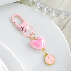 Porte-clés Cœur Rose Bonbon Mignon avec Initiale, Cœur en Acrylique, 26 Lettres, Porte-clés Couple, Mousqueton, Breloque pour Téléphone et Sac - Product Image 3