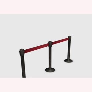 Industrial-Grade <strong>Queue</strong> <strong>Management</strong> Stanchion with Brushed Steel Finish and Heavy Base Designed for High-Traffic Areas - Product Image 1
