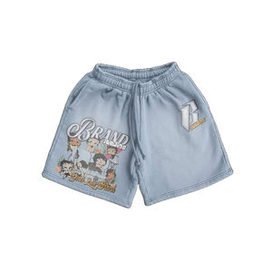 2025 Heavyweight French Terry <b>Shorts</b> Customizable <b>Men</b> <b>Vintage</b> Wash Screen Printed Sun Faded <b>Shorts</b> - Product Image 3