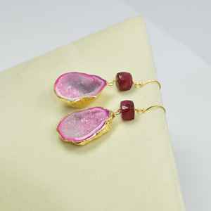 ต่างหูห้อยอัญมณีห้อยระย้าพลังงานแสงอาทิตย์สีชมพูสุดหรูต่างหูห้อย925เงินแท้สำหรับวันครบรอบแต่งงาน - Product Image 4