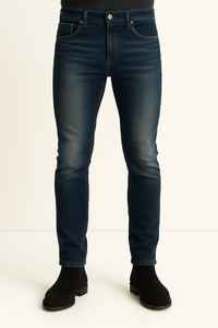 กางเกงยีนส์ผ้าฝ้ายเฮฟวี่เวทสำหรับผู้ชายกางเกงยีนส์ซักแบบยืดได้สำหรับใส่ลำลองป้ายได้ตามต้องการ - Product Image 3