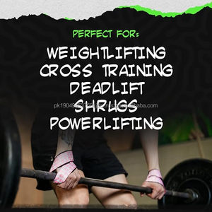 Figure 8 Fitness Gym Barbell Sangles de levage Haltérophilie Poignet Wraps Powerlifting Cross Training-Deadlifts Strongman - Product Image 3
