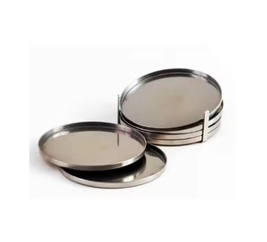 Hermoso posavasos de metal de dos tonos de latón y cobre para habitación de hotel, restaurante, oficina, nueva colección de posavasos hechos en la India - Product Image 3