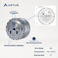 Actionneur de joint robotique planétaire 120 Nm 125 mm CAN/CAN FD Module de joint intégré APM-125-400-R27 pour robots humanoïdes et industriels